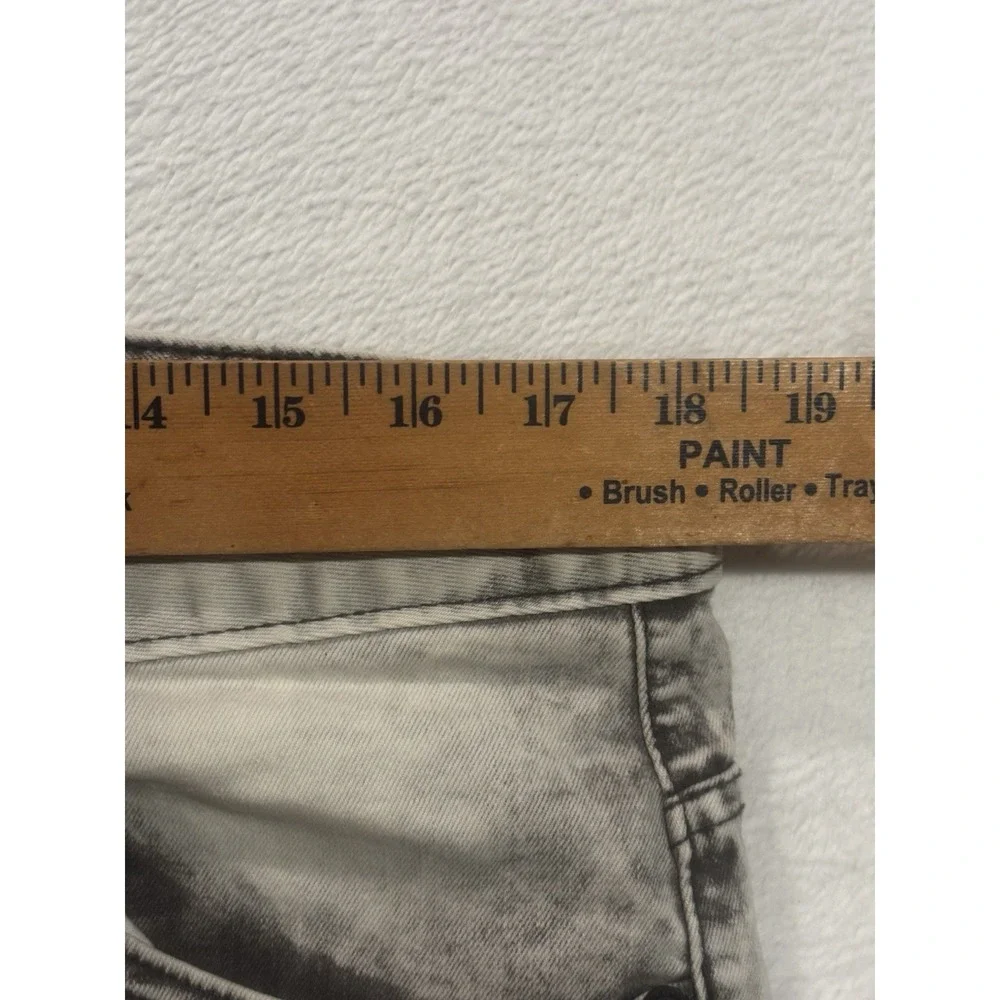 Smoke‎ Rise Jean Shorts Men's 34 Light Wash Moto Denim Shorts Cut Offs Gray